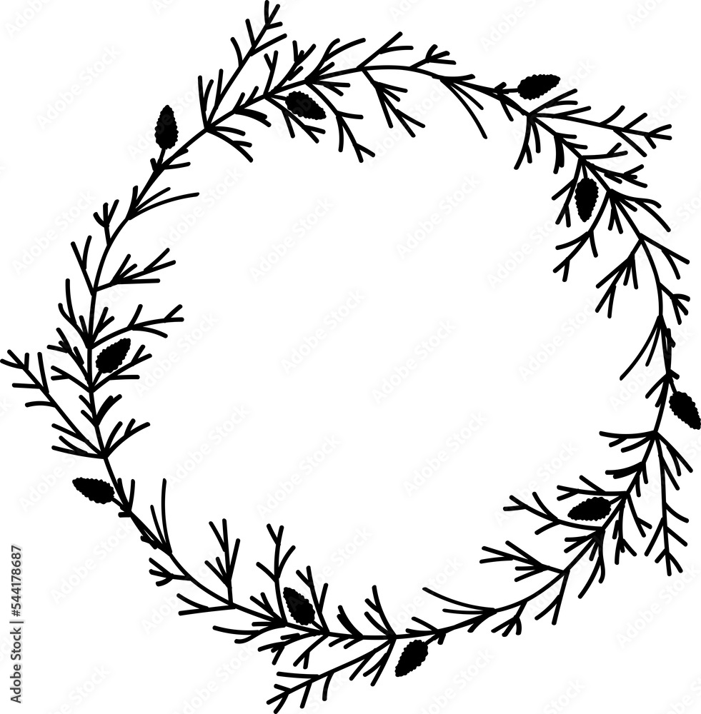 Obraz premium Beautiful leaf frames outline for beauty industry weddings