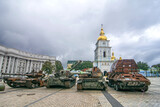 Wraki rosyjskich wozów bojowych w Kijowie