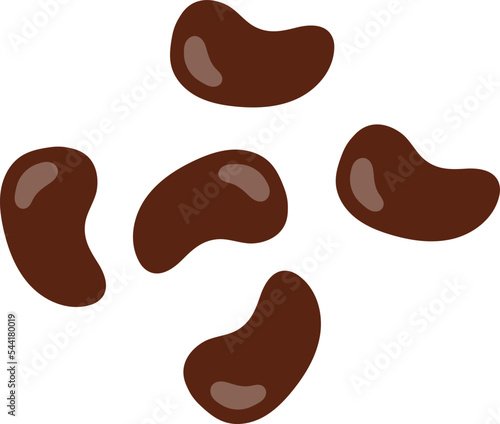 Group of beans isolated on white background.