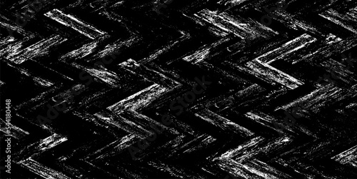 Monochrome texture composed of irregular graphic elements. Distressed uneven grunge background. Abstract vector illustration. Overlay for interesting effect and depth. Isolated on white background.