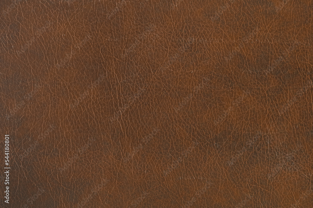 Fototapeta premium Brown Artifical Leather Cracked Abstract Upholstery Pattern Old Texture Background Surface Vintage