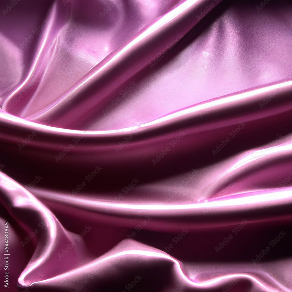 Fototapeta premium Pink rippled silk fabric material texture closeup