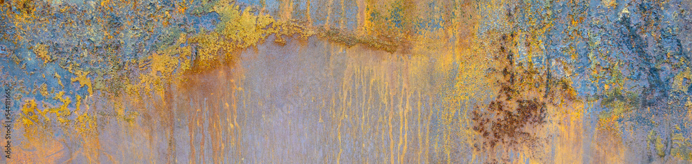 Rusted metal surface in interesting patterns, as an abstract background
