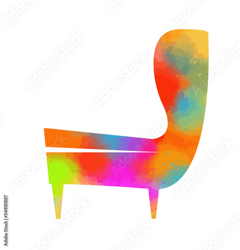 Chair silhouette colorful. Vector illustration