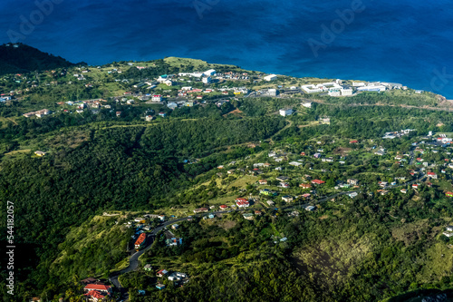 View of abandoned island Montserrat, Caribbean