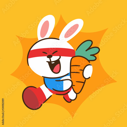super hero little rabbit great adventure 2 character doodle vector art asset