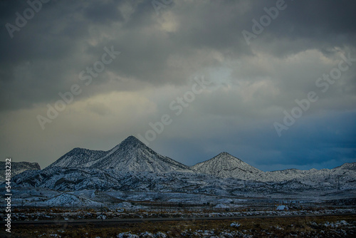 snow covered mountains