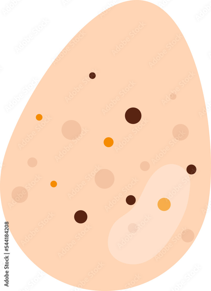 Obraz premium Quail egg in eggshell icon. Flat vector illustration.