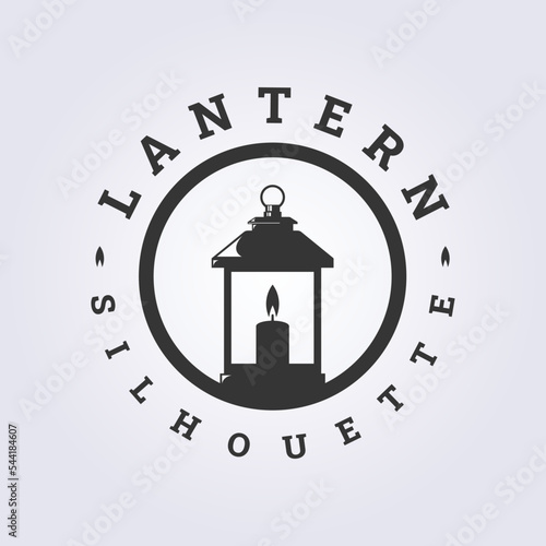 candle light lantern in silhouette logo vector vintage retro style illustration design