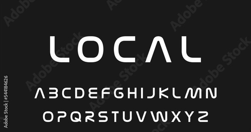 Local font technology science minimal modern design, luxury typography 