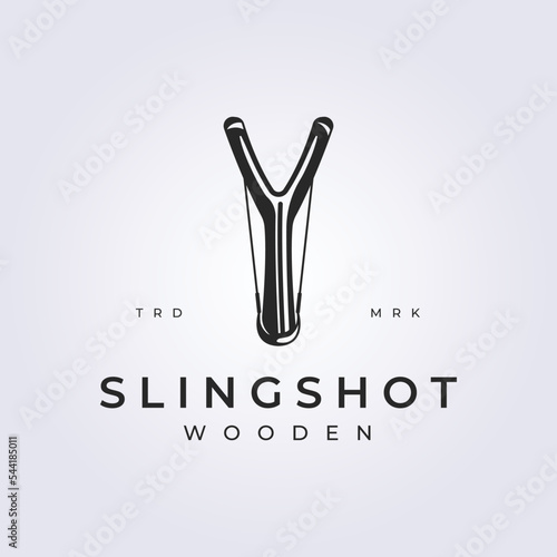 retro style slingshot vector logo illustration design