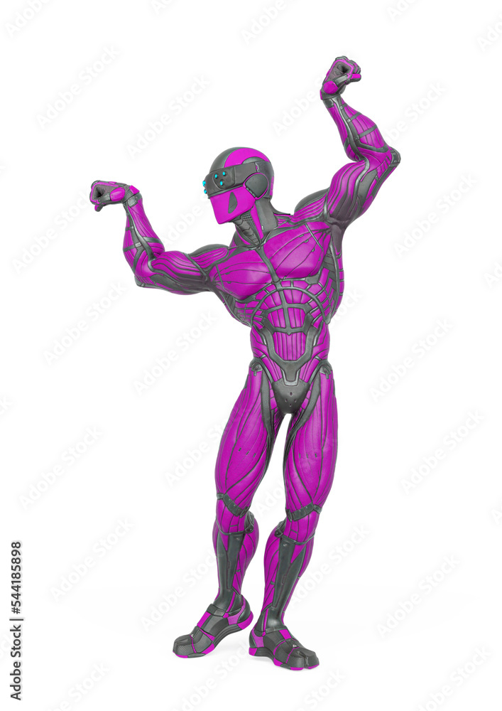 super hero is doing a dynamic bodybuilder pose in an exosuit super hero is doing a dynamic bodybuilder pose in an exosuit