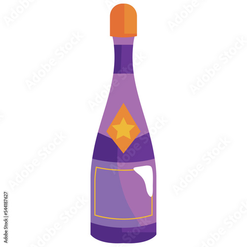 purple champagne bottle celebration