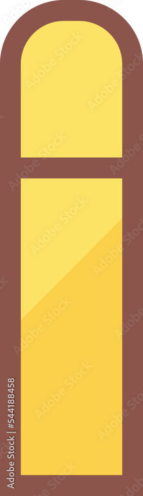 Fototapeta premium Narrow arch window flat illustration