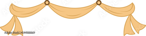 Hand drawn lambrequin. Vector illustration