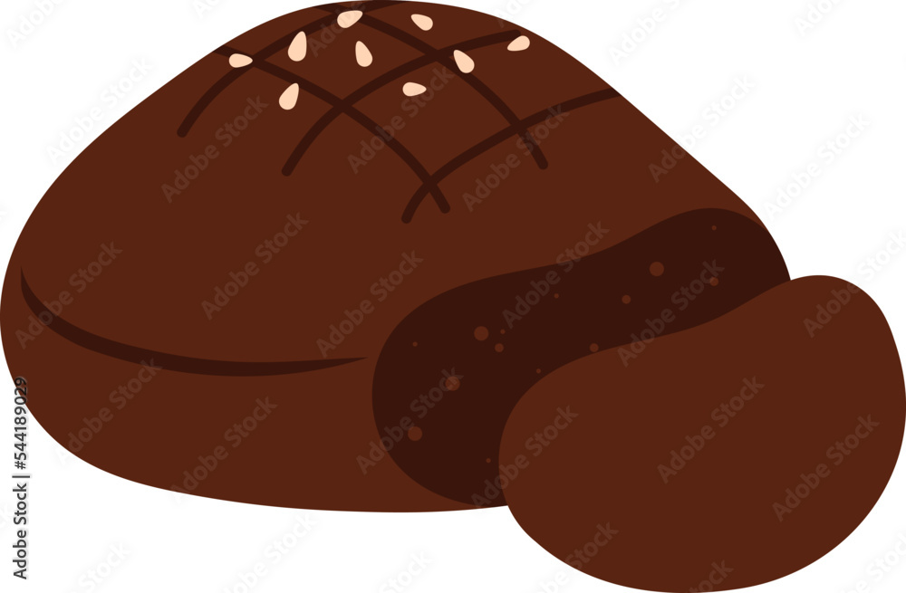 Sliced rye bread icon. Flat vector illustration Sliced rye bread icon. Flat vector illustration