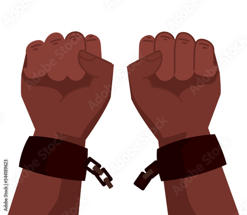 afro hands breaking chain