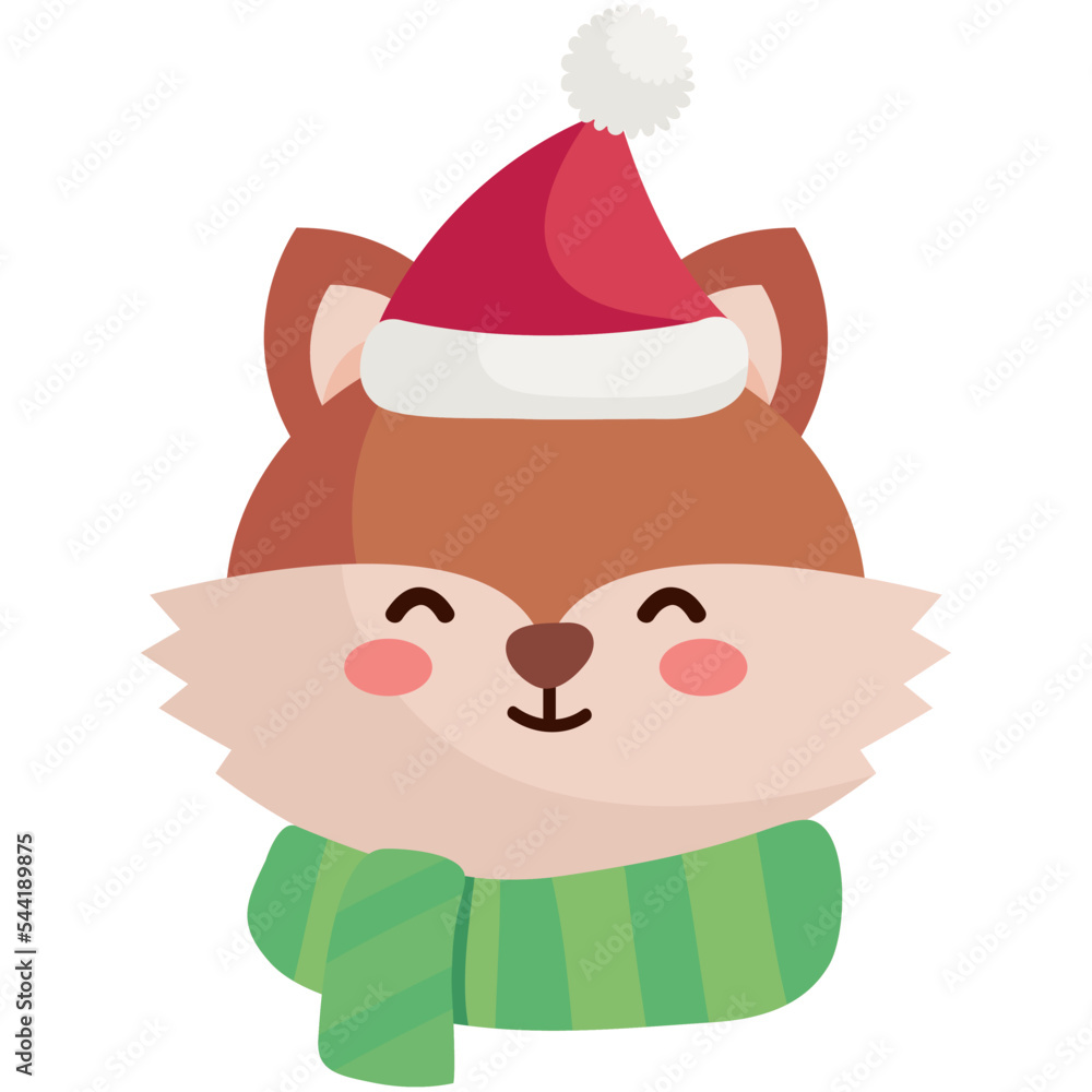 cute fox with christmas clothes cute fox with christmas clothes