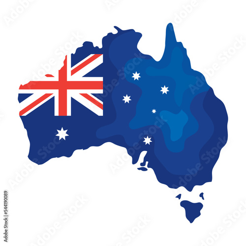 australian flag in map