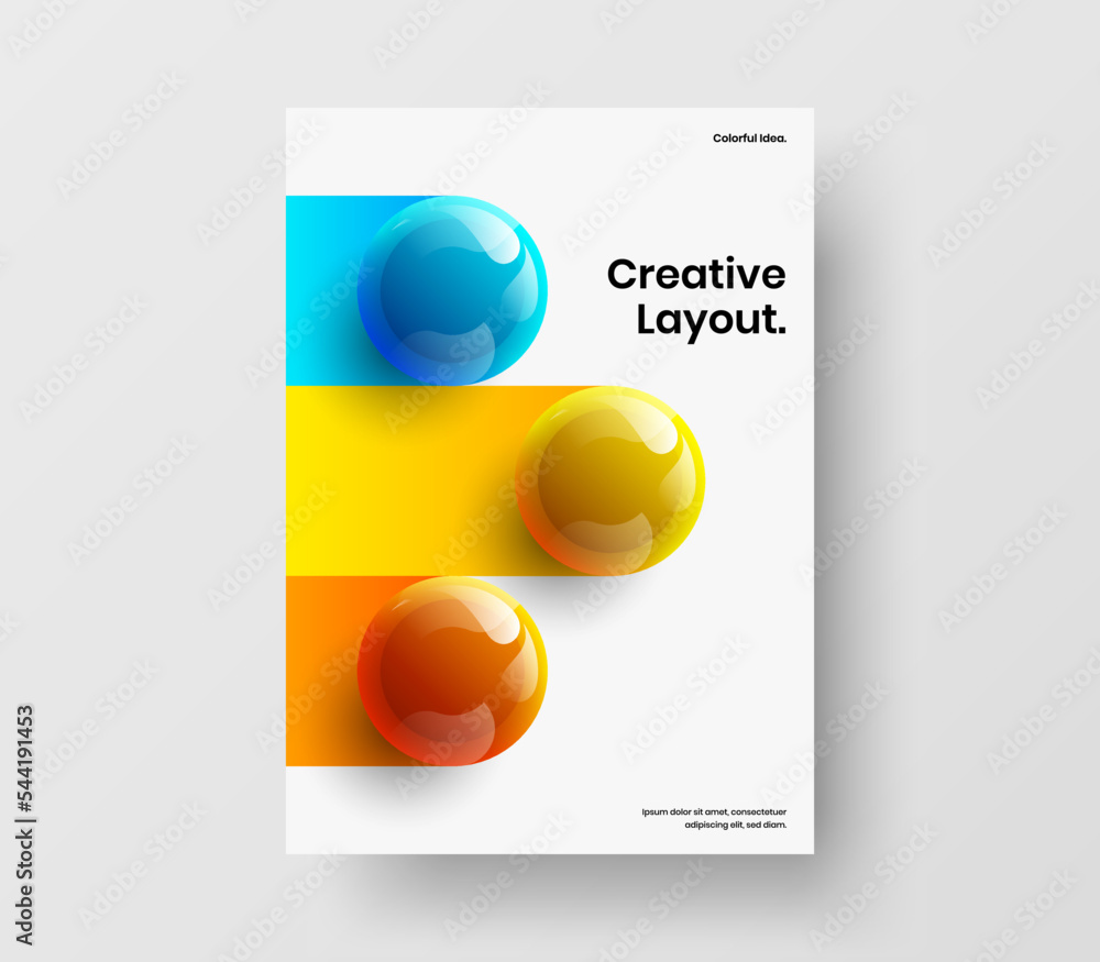 Amazing cover A4 vector design concept. Vivid realistic balls poster layout. Amazing cover A4 vector design concept. Vivid realistic balls poster layout.