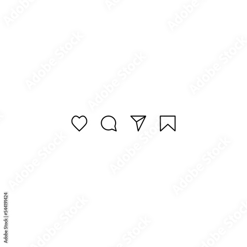 Instagram like, comment, share and save icons.