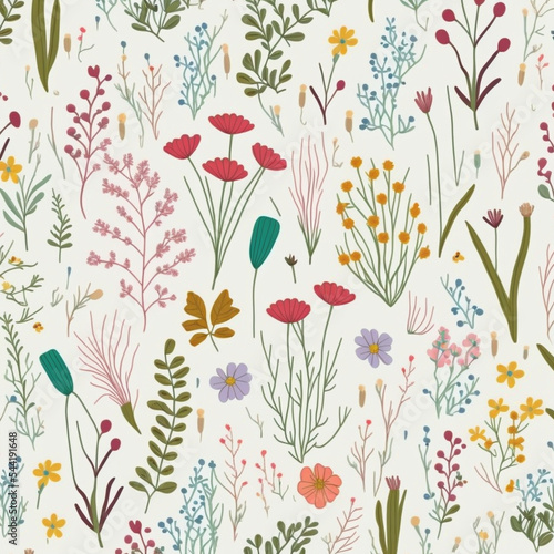 Wallpaper Mural seamless floral pattern Torontodigital.ca