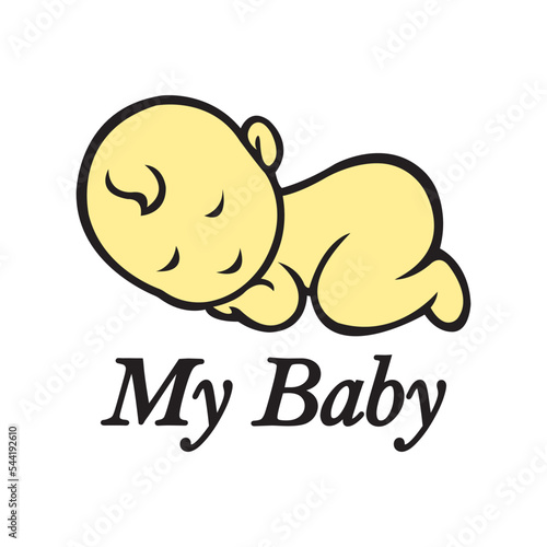 baby icon logo vector design template