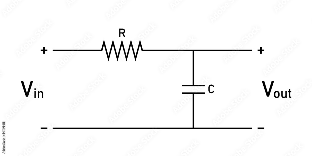 Simple low pass filter circuit diagram. Stock Vector | Adobe Stock