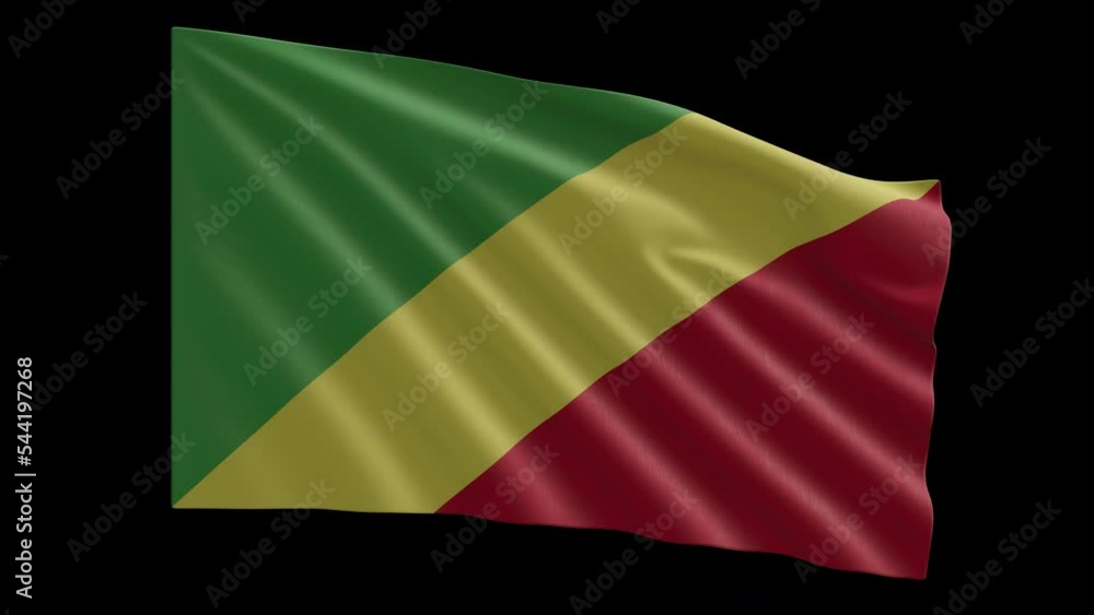 Waving flag of Congo with transparent background Waving flag of Congo with transparent background
