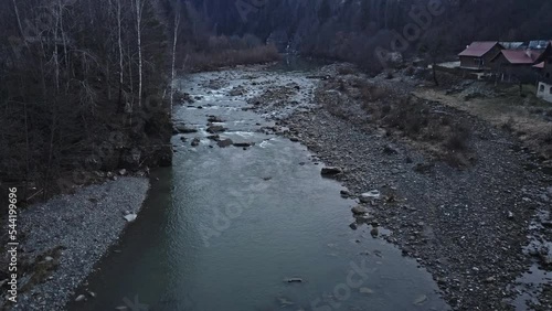 Probiy Waterfal Prut river Break Yaremche Ukraine