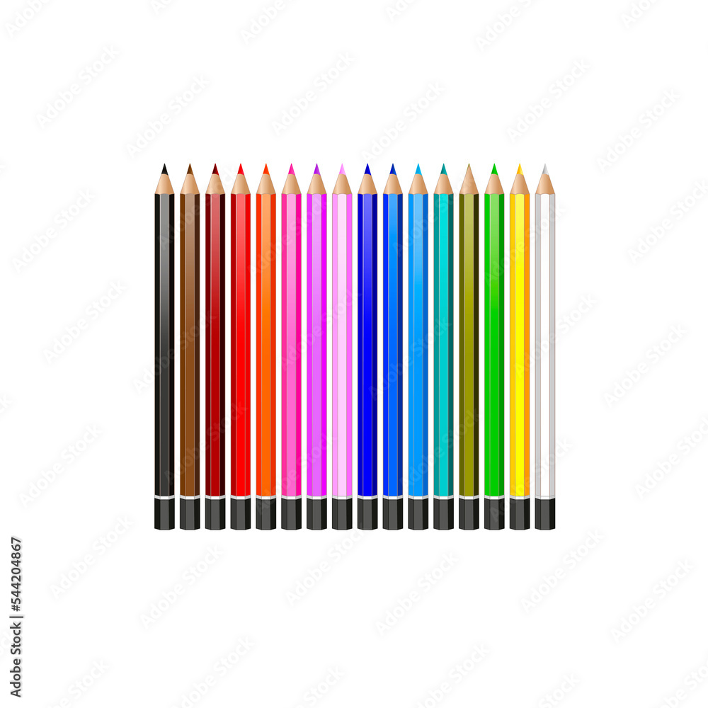 Pencils painted in different colors on a transparent background. PNG illustration Pencils painted in different colors on a transparent background. PNG illustration