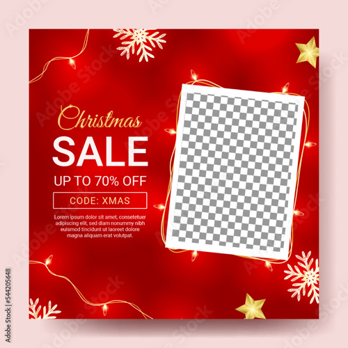 christmas promotion social media banner red background
