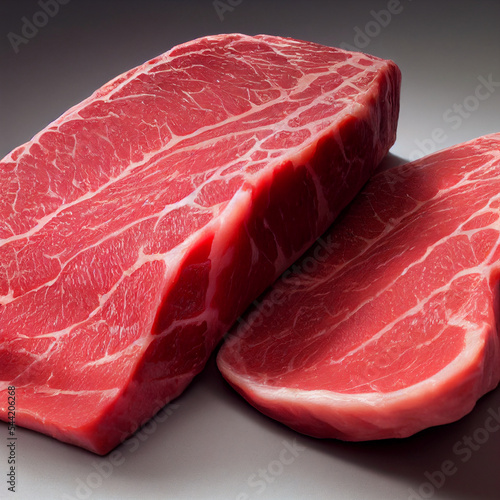 Peices of meat sitting on top of a table, a 3D render.
behance, superflat, lomo, behance hd, stockphoto
 photo