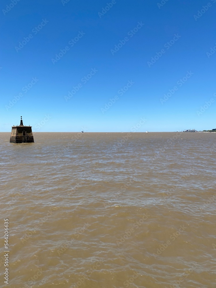 La Plata river system from capital Buenos Aires, Argentina. orange water that carry clay to la Plata. La Plata river system from capital Buenos Aires, Argentina. orange water that carry clay to la Plata.