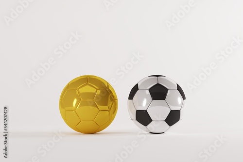 Soccer ball on a white background. Sports and soccer game concept. 3D render  3D illustration.