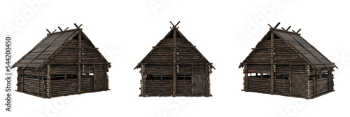 Tablou canvas Medieval viking wooden house