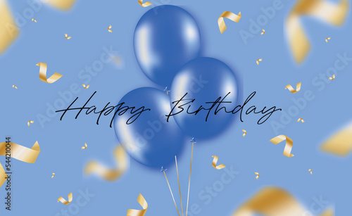 Happy Birthday banner. Background. Vector template for greeting card, poster photo