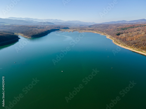 Aerial view of Ogosta Reservoir, Bulgaria © Stoyan Haytov