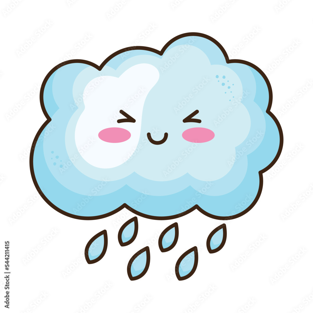 Fototapeta premium kawaii cloud and rain