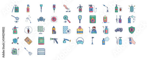 
Collection of icons related to Pest control, including icons like spray, powder, insect, poison and more. vector illustrations, Pixel Perfect set
