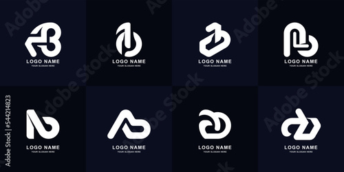 Collection letter AB or BA monogram logo design