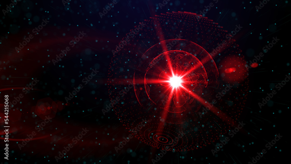Obraz premium Digital red planet of Earth, 3D animation