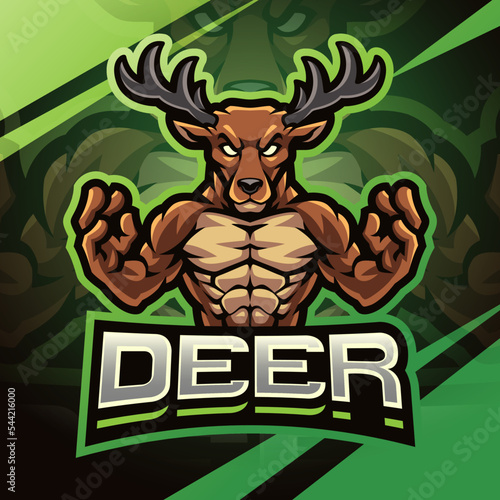 Deer esport mascot logo design