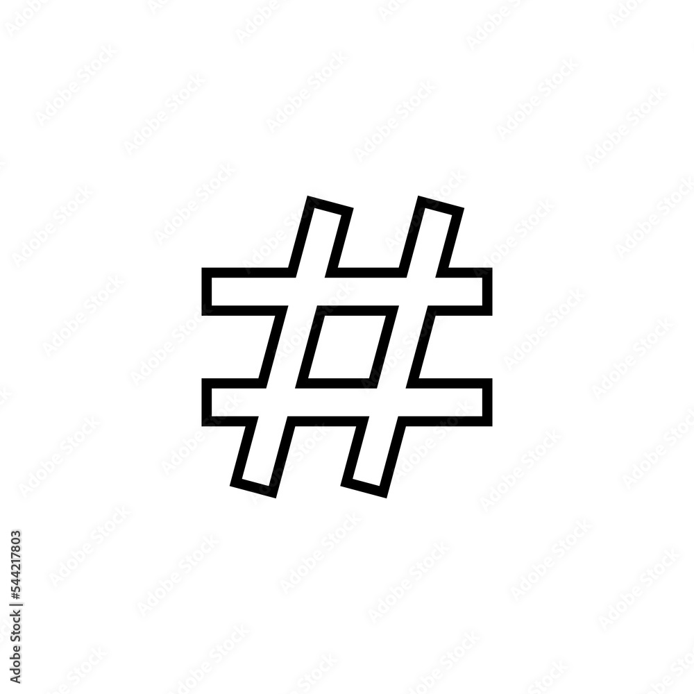 Obraz premium Hashtag icon vector illustration. hashtag sign and symbol
