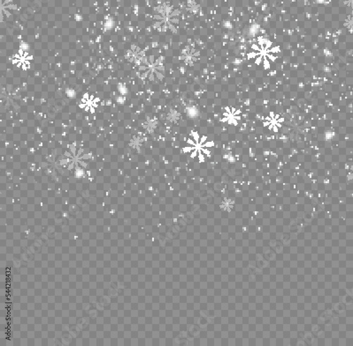 Fotografie, Obraz Falling a snow flakes, blizzard snowfall snowflake