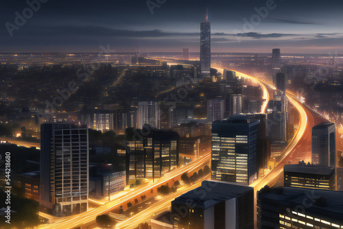 Urban City During Night