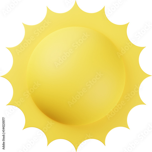 Yellow Sun 3D Illustration