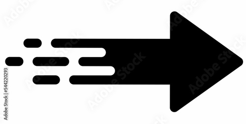 right Rush arrow vector icon isolated on white background