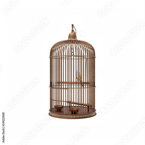 vintage birdcage isolated on white photo