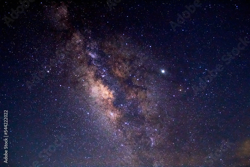 milky way in dark sky of zimapan hidalgo, scorpio constellation,  photo